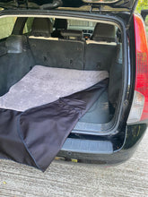 Reversible car boot dog mat with muddy Scrabbler flap with Matching Mollies